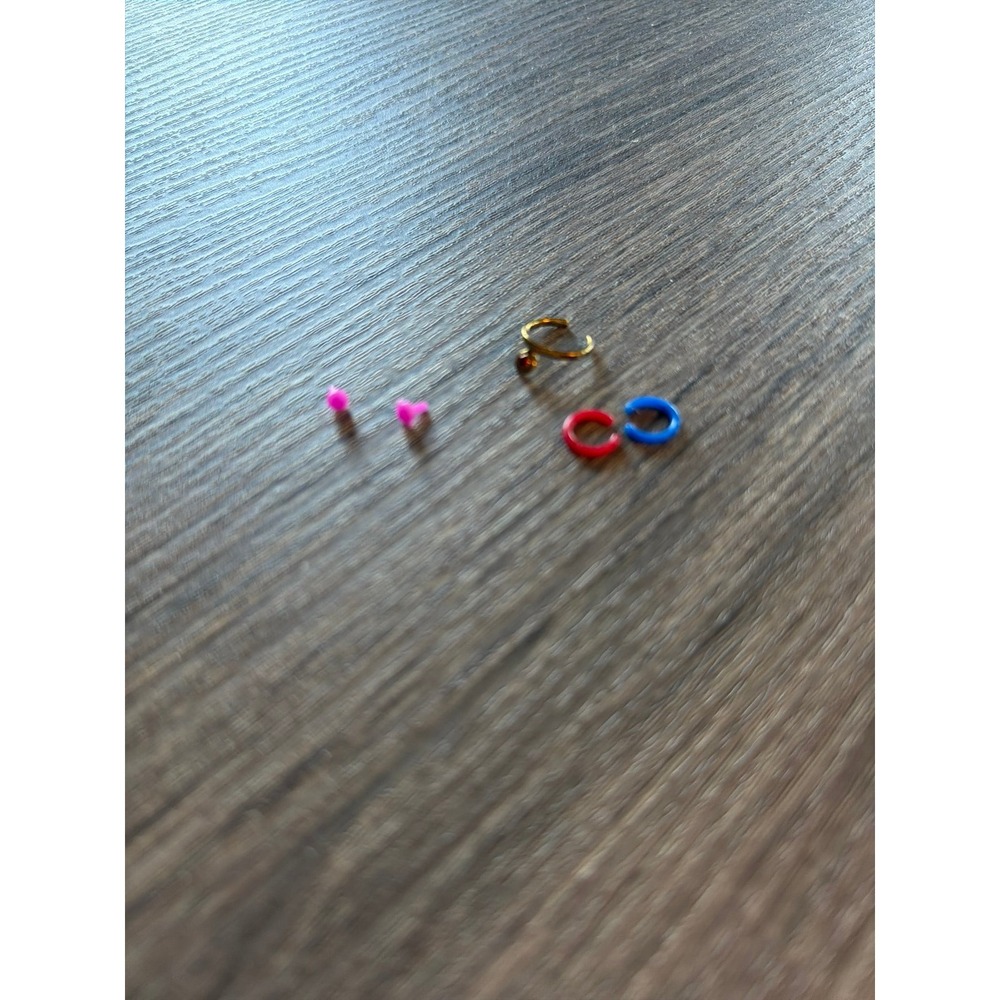 Bratz Jewelry Pink Earring Red & Blue Bracelet Gold Necklace